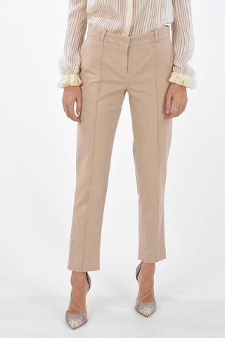 Pantaloni Slim Fit 4 Tasche con Passanti e Chiusura a Scomparsa