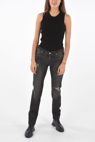 Jeans 5 Tasche GIRLY con Logo in Metallo