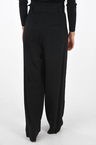 Double-pleated Houndstooth Pants with Belt