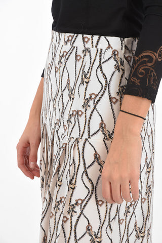 Pleated Silk Midi Skirt