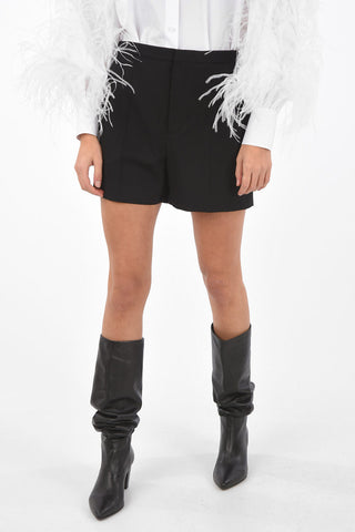 Wool Shorts with Hidden Fastening
