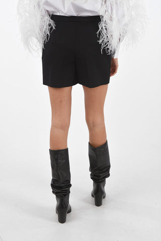 Wool Shorts with Hidden Fastening