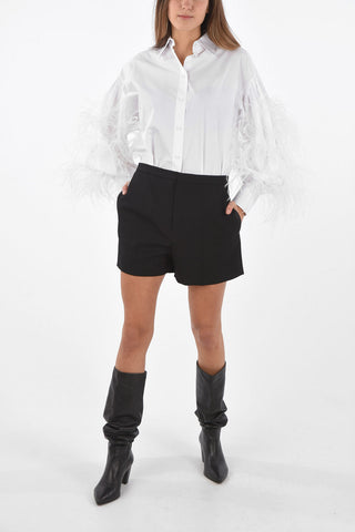 Wool Shorts with Hidden Fastening