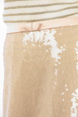 All-Over Sequines Miniskirt with Side Zip