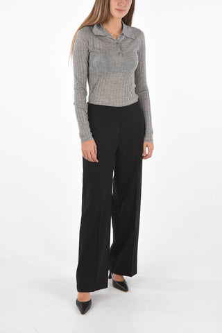 stretch wool GEORGE flared pants