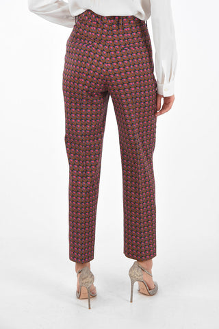 Pantaloni con Fantasia Geometrica e Chiusura a Scomparsa