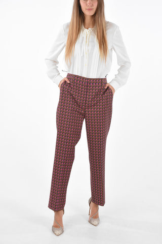 Pantaloni con Fantasia Geometrica e Chiusura a Scomparsa
