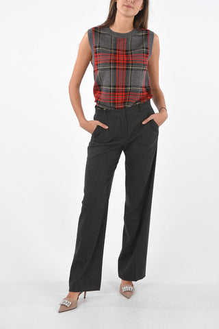 4 Pocket Wide Leg Cashmere Blend Pants