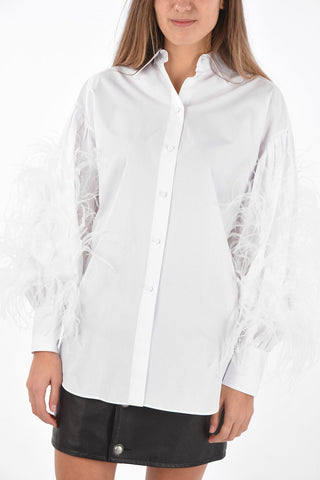 Cotton Shirt with Feathered Sleeves