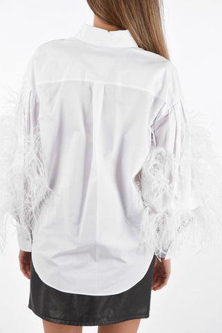 Cotton Shirt with Feathered Sleeves