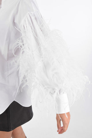 Cotton Shirt with Feathered Sleeves