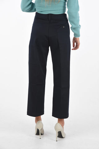 pantalone dritto in cotone stretch