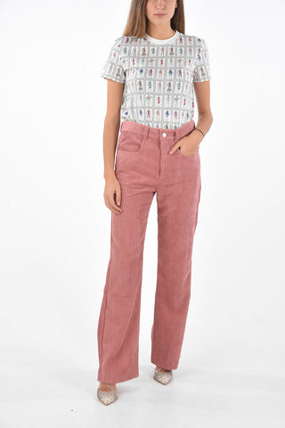 Pantaloni in Velluto a Coste con Passanti e 4 Tasche