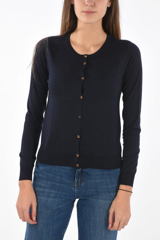 wool crew-neck cardigan