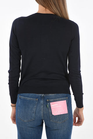 wool crew-neck cardigan