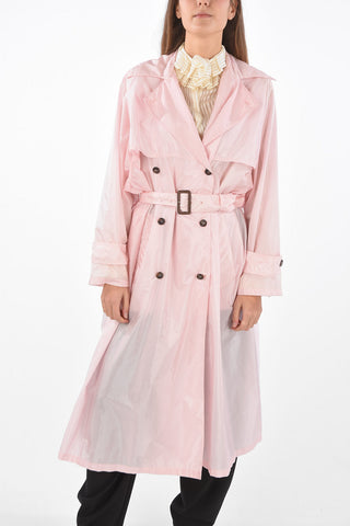 Unlined Double-breasted Trench with Belt