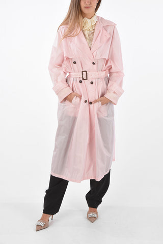 Unlined Double-breasted Trench with Belt