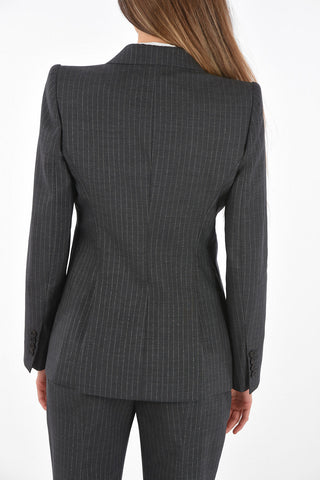 Lurex Pinstriped Single-breasted Blazer