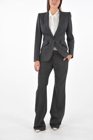 Lurex Pinstriped Single-breasted Blazer