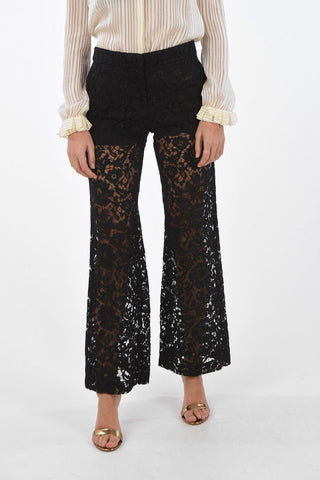 Lace Palazzo Pants with Hidden Fastening