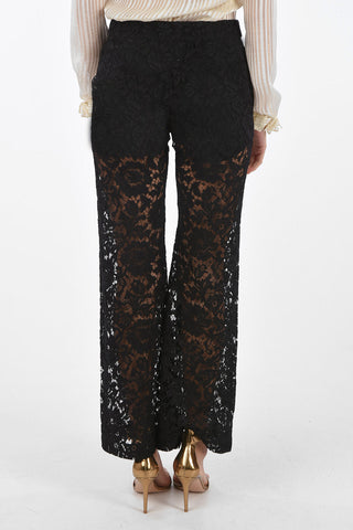 Lace Palazzo Pants with Hidden Fastening