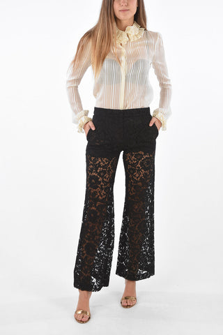 Lace Palazzo Pants with Hidden Fastening