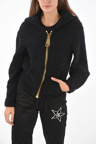 Alpaca Blend Hoodie with Maxi Zip