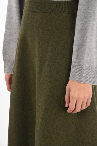 merino wool drawstring waist asymmetrical skirt