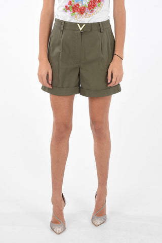 Shorts in Denim a 2 Pinces con Tasche Posteriori Upside-down