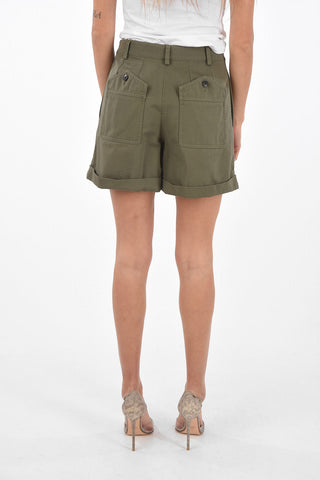 Shorts in Denim a 2 Pinces con Tasche Posteriori Upside-down