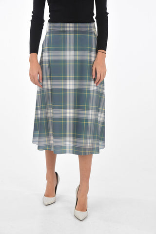 Under the Knee Polyurethane Tartan Skirt
