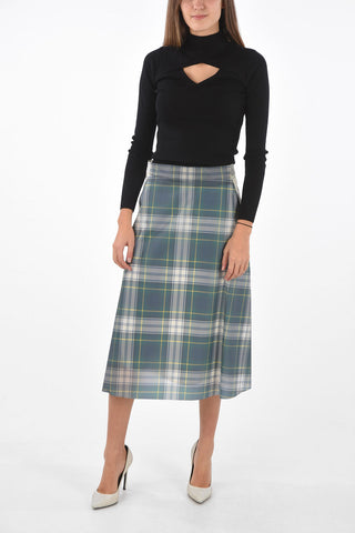 Under the Knee Polyurethane Tartan Skirt