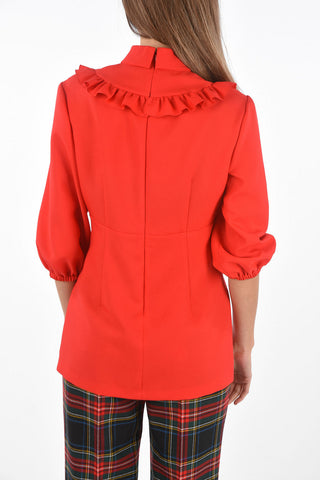 Camicia con Collo Bib e Maniche 3/4