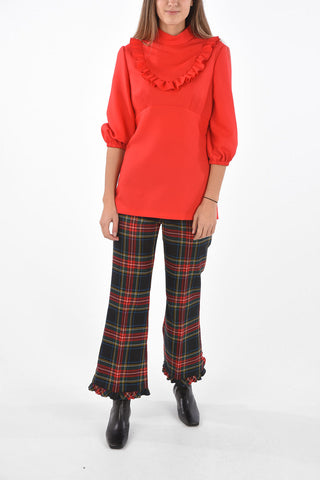 Camicia con Collo Bib e Maniche 3/4