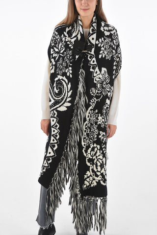 Fringed Embroidered Scarf