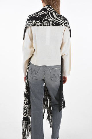 Fringed Embroidered Scarf