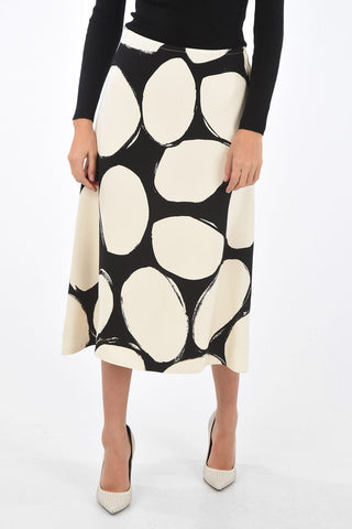 Printed Visible Seams A-Line Skirt