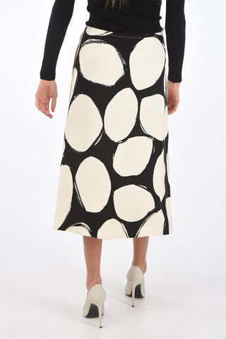 Printed Visible Seams A-Line Skirt