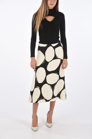 Printed Visible Seams A-Line Skirt