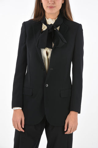 Blazer 2 Bottoni con Rever Tie Neck