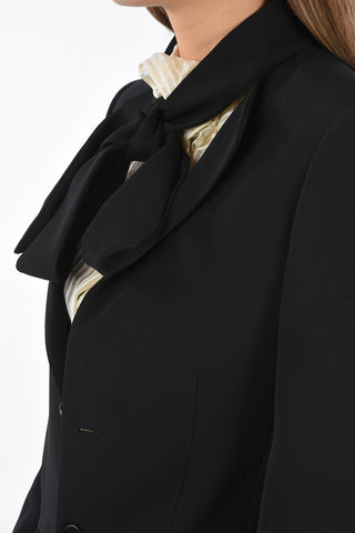 Blazer 2 Bottoni con Rever Tie Neck