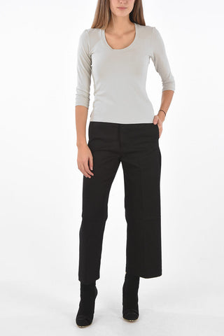 stretch 3/4 sleeve crew-neck t-shirt