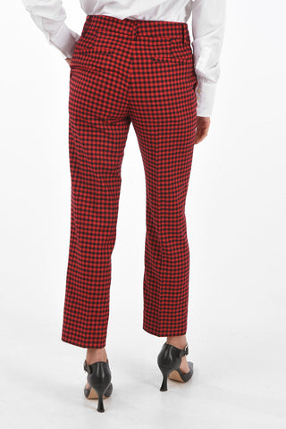 Pantaloni Gingham Slim Fit con 4 Tasche a Filo