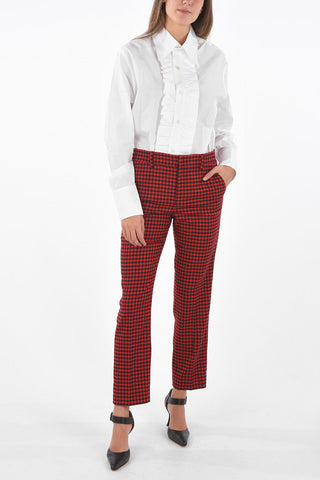 Pantaloni Gingham Slim Fit con 4 Tasche a Filo