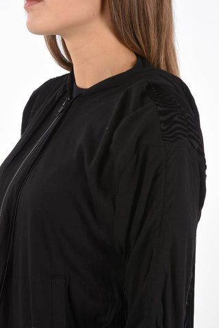 Felpa con Zip e Cappuccio con Parte Posteriore Jacquard