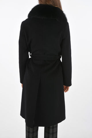 Double-breasted DANA Coat with Fox Fur Rever