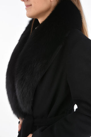 Double-breasted DANA Coat with Fox Fur Rever