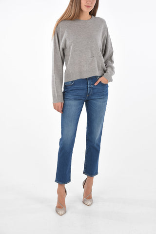 cropped BENI LS crew-neck sweater