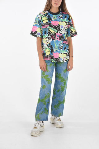 Crew Neck Neon Printed Oversized T-Shirt