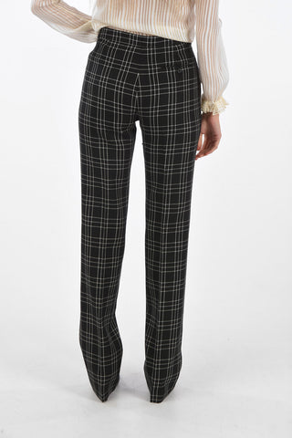 Pantaloni Regular District Check in Lana Vergine